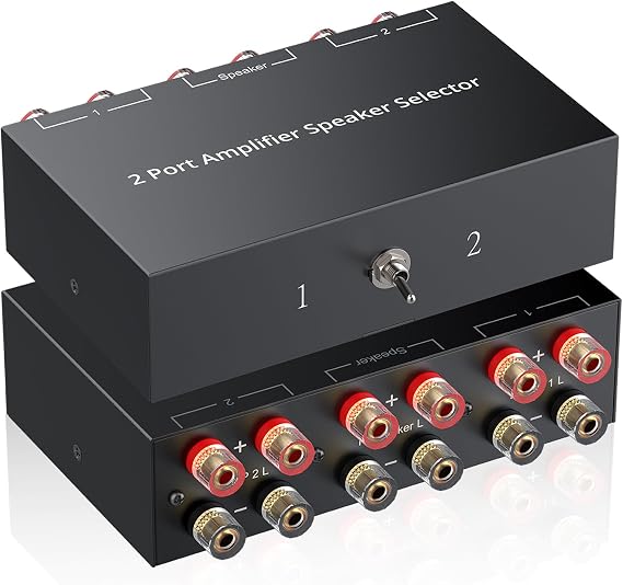 PROZOR 2(1)-in-1(2)-Out Amp Amplifier Speaker Switcher Selector