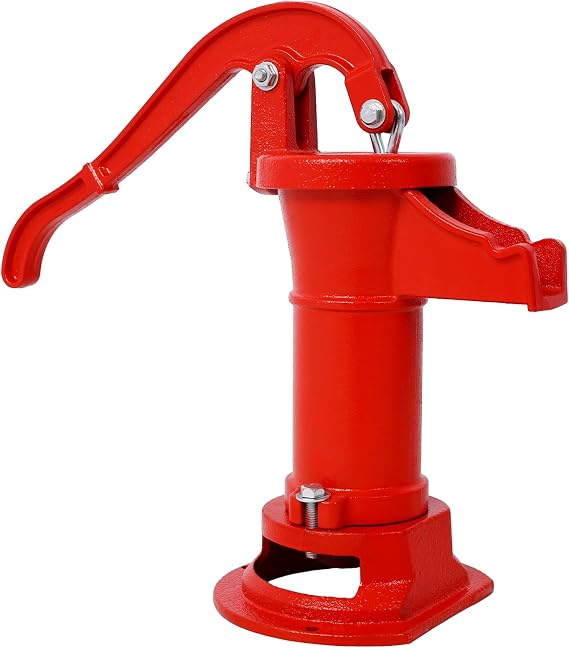 Manual Hand Water Pump, 25ft Maximum Lift, Antique Cast Iron Well Hand Pitcher Pump, NPT 1-1/4 Inch Connection, Easy Installation, Water Transfer Pump for Outdoor Garden, Pond, Backyard, Farm