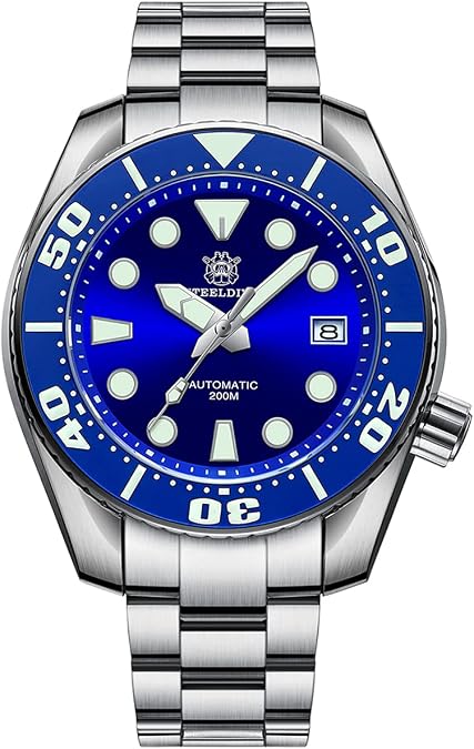 STEELDIVE SD1971 45mm Men Wristwatch Blue Ceramic Bezel BGW9 Blue Luminous Automatic NH35 Dive Watch