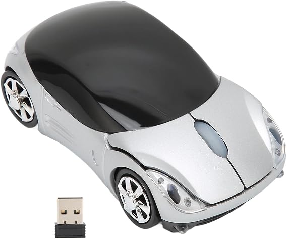 Luqeeg 2.4GHz Car Mouse, 3D Sport Car Shape Ergonomic Optical with USB Receiver, 1600 DPI Computer Mouse for PC Laptop Computer