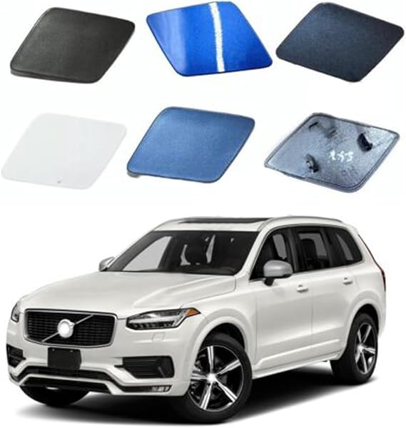 Front Bumper Headlight Washer Cover Cap for Volvo XC90 2016 2017 2018 2019 2020 2021 2022 39825447 39825430 (Crystal White, Right)