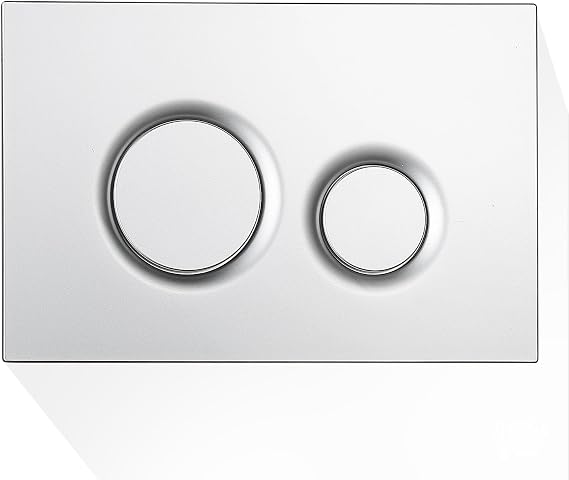 Dual Flush Actuator Plate for Wall Hung Toilets, Compatible with TOTO TYT930MS, Durable Plastic, Space-Saving Design, Easy Installation - Toilet Parts Flush Valve, Matte Silver