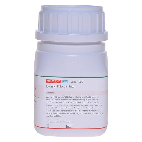 HiMedia M118-100G Mannitol Salt Agar Base, 100 g