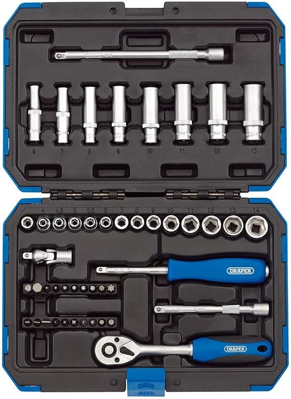 Draper 16355 1/4-Inch Square Drive Metric Socket 47 Piece Set