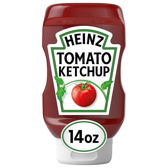 Heinz Tomato Ketchup, 14 oz Bottle | Made from Sweet, Red Ripe Tomatoes, Thick & Rich, Gluten-Free, Great for Burgers & Dipping, Hot Dogs & Fries