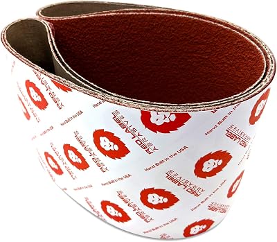 Red Label Abrasives 6 X 48 Inch 36 Grit Metal Grinding EdgeCore Ceramic Sanding Belts, Extra Long Life, 2 Pack
