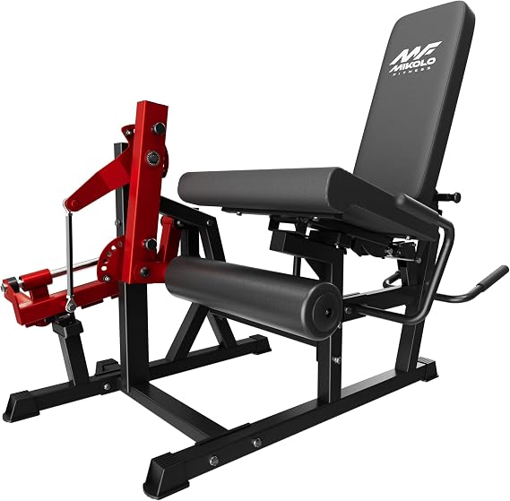 Mikolo Leg Extension and Curl Machine, Adjustable Leg Curl Machine for Home Gym, Seated Leg Extension and Lying Leg Curl Machine, Leg Workout Equipment with 1:1 Resistance System