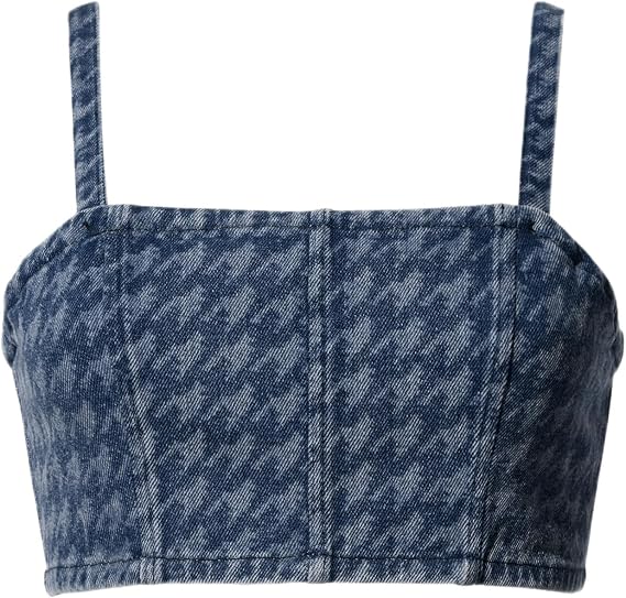 Denim Houndstooth Bralette