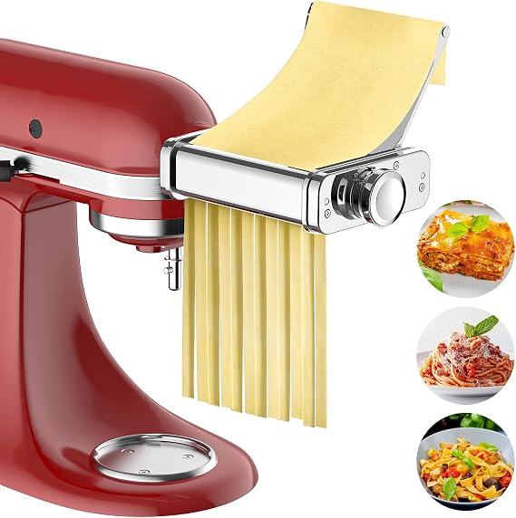 GVODE 3-in-1 Pasta Maker Attachment for KitchenAid Stand Mixers