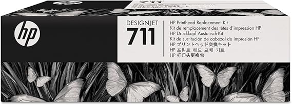 HP 711 DesignJet Printhead Replacement Kit (C1Q10A) for DesignJet T530, T525, T520, T130, T125, T120 & T100 Large Format Plotter Printers | Includes printhead and 4 ink cartridges for printing, maintenance and color accuracy