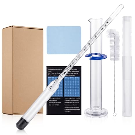 Hydrometer Alcohol Meter Test Kit, Distilled Alcohol 0-200 Proof & 0-100 Tralle with Hydrometer Test Glass Jar, Alcohol Proof Tester for Proofing Distilled Spirits & Moonshine Testing