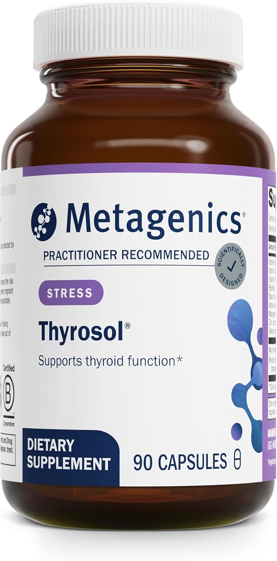 Metagenics Thyrosol, Zinc, Selenium & Rhizoe Extract, 90 Capsules | Vitamin and Mineral Supplement for Healthy Thyroid Support and Stress-Related Fatigue, with Zinc, Selenium and Rhizoe Extract