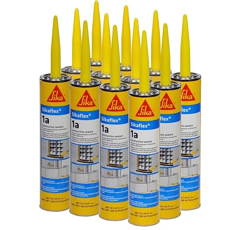 Sikaflex 1A Polyurethane Premium Grade High Performance Elastomeric Sealant, 10.3 fl oz Capacity, Capital Tan, 12 Tubes