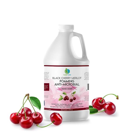 AntiMicrobial Hand Soap - Antibacterial Hand Soap Moisturizing - Liquid Hand Soap Refill Antibacterial - Moisturizing Hand Soap Antibacterial - Gentle Foaming Hand Soap - Black Cherry Merlot, 64 oz