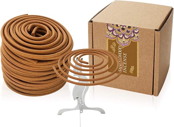 Sandalwood Coil Incense Flower Incense Spiral of Home Decoration into The Burner Lasting 24 Sticks/Box
