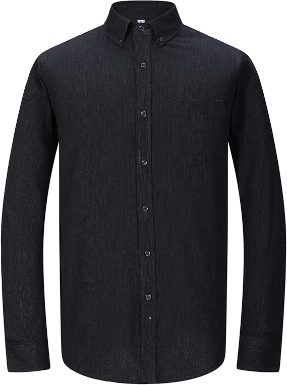 MGWDT Men's Oxford Button Down Shirt Long Sleeve Wrinkle Resistant Cotton