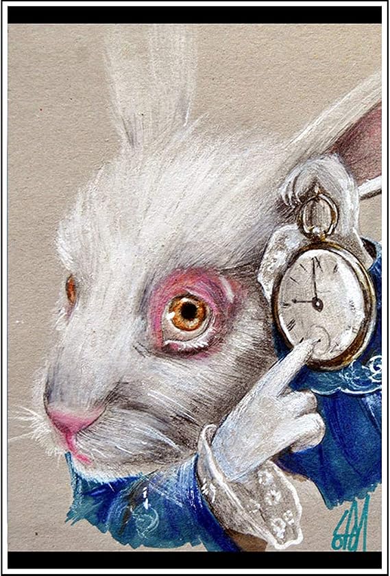 White Rabbit Time by Manuela Lai Alice in Wonderland Wall Art Print for Framing