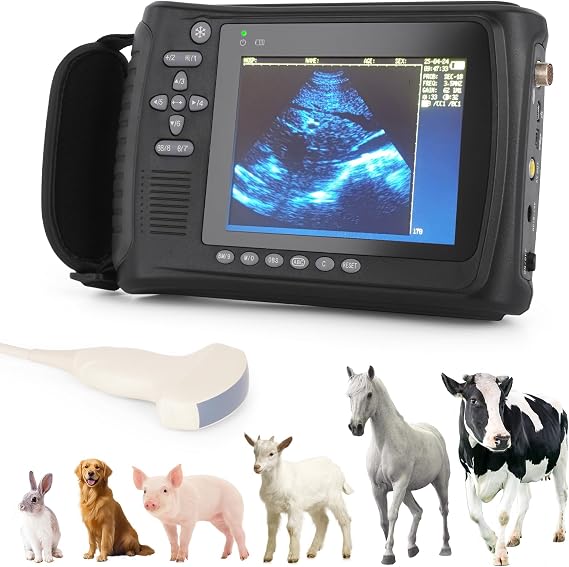Portable Ultrasound Machine for Pregnancy - with Convex Probe & 5 Imaging Modes, Pregnancy Digital Ultrasound Machine for Cattle, Horse, Pigs, Sheep, Cats, Dogs, Rabbit, Fish