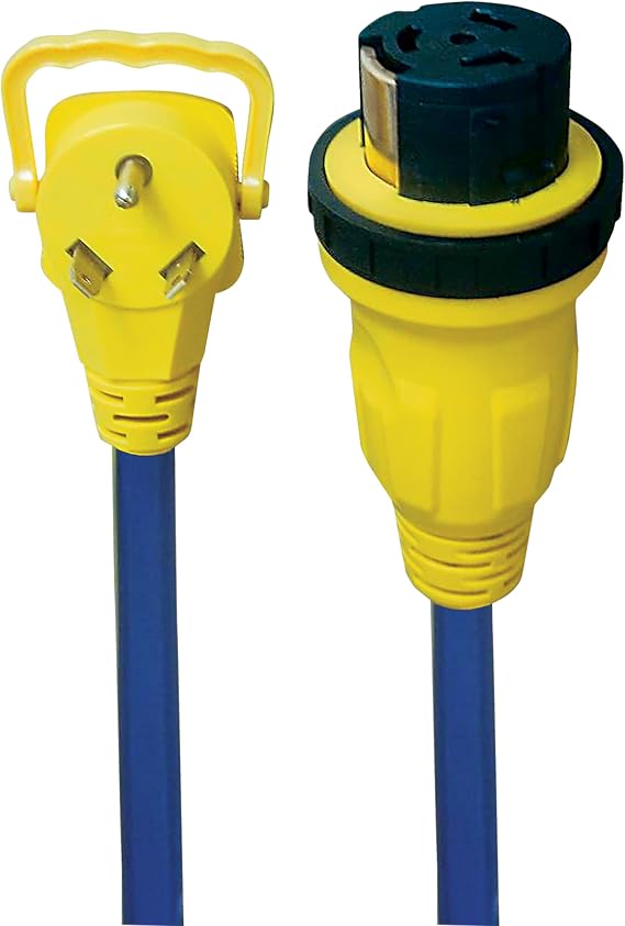 Voltec Industries 16-00588 30-Ampere to 50-Ampere RV Locking 10/3 STW Cord, 25-Feet