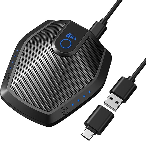 TONOR Conference USB Microphone with AI Noise Canceling for PC, G11 Pro | Condenser Mic with Volume Adjustment, Compatible with Windows and Mac, Desktop PC & Laptop for Teleconference, Court Reporter