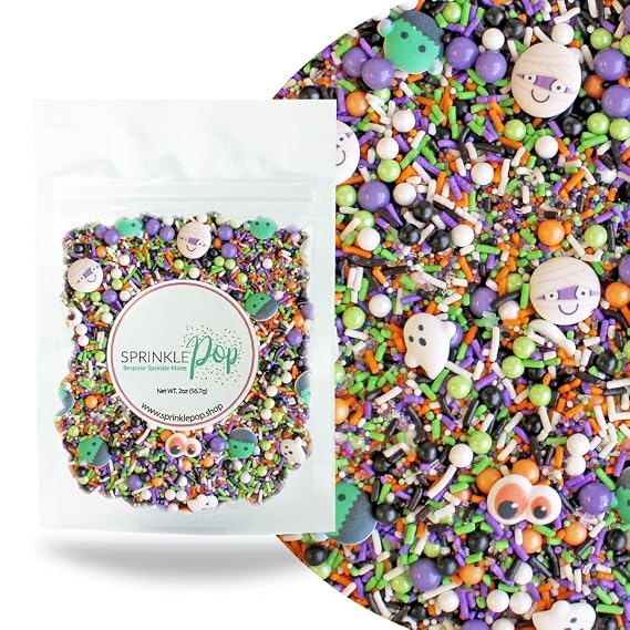 Sprinkle Pop Monster Mashup Sprinkle Mix, Orange, Black, Purple & Lime, 2oz