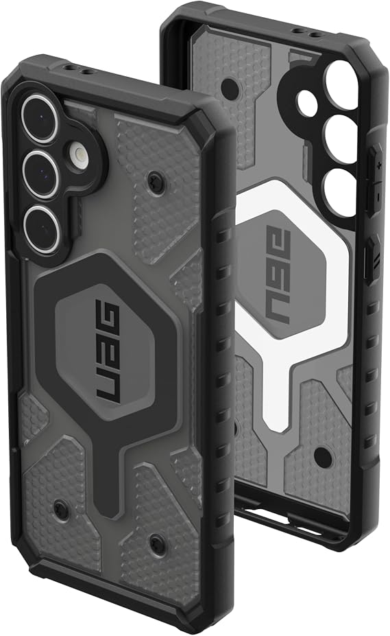 URBAN ARMOR GEAR UAG Compatible with Samsung Galaxy S24 FE Case SM-S721 Pathfinder Clear, Magnetic Charging Transparent Rugged Military Grade Dropproof Impact Resistant Protective Cover, Ash