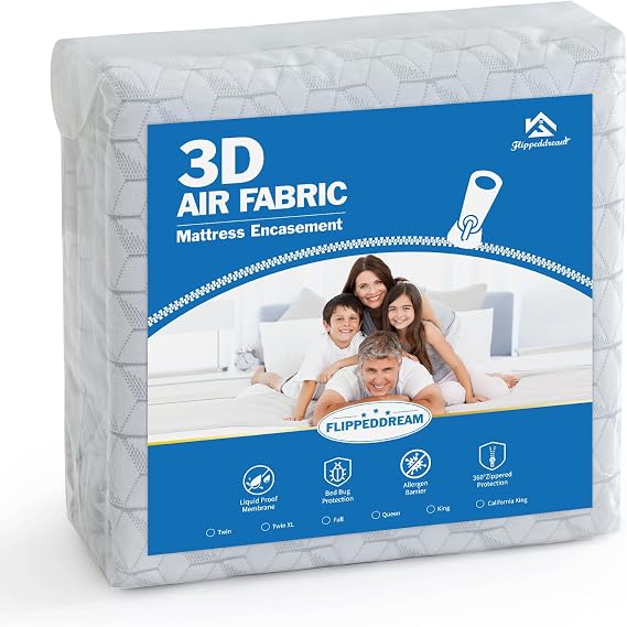 California King Mattress Encasement: 360 Zipper Protect, Waterproof & Breathable Cover, 15" Deep Pocket, Guards Against Liquids, Stains, and Bed Bugs