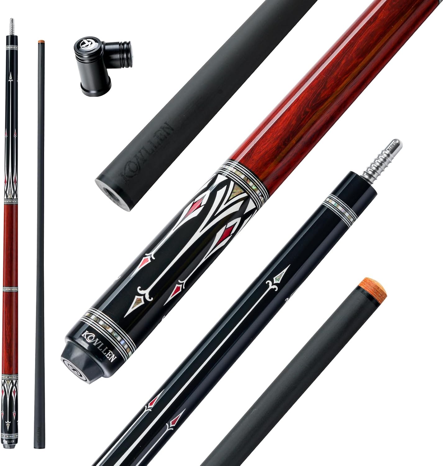 KONLLEN Carbon Fiber Pool Cue Stick Low Deflection Handmade Inlay Billiard Cue Super Smooth Professional Feel Billiard Pool Cue Stick for Adults