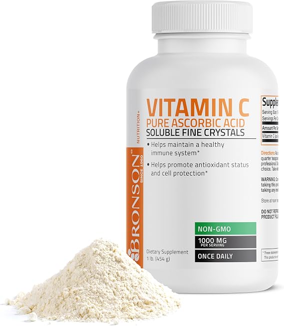 Bronson Vitamin C Powder, Pure Ascorbic Acid, 1 lb (16 oz)