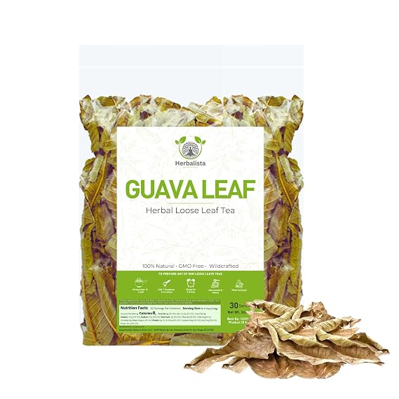 Herbalista - Wildcrafted Whole Guava Leaf Tea | 2oz (57g), 20-30 Leaves for 15-20 Cups | Pure & Natural Loose Leaf Guava Tea | Handpicked, Non-GMO, Caffeine-Free | Te Hojas de Guayaba Enteras