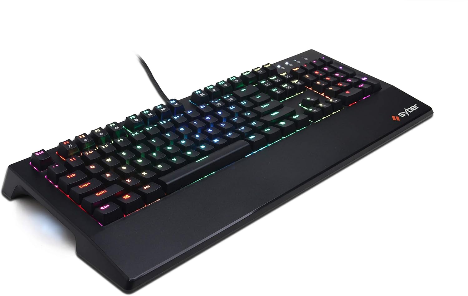 CyberpowerPC Syber K1 SKMBL200 RGB Mechanical Gaming Keyboard with Kontact Blue Clicky Mechanical Switches