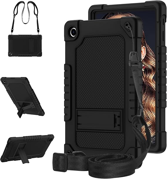 for Onn 10.4 Tablet Pro Case,Surf Onn Tablet Pro 10.4 Case,Heavy Duty Built in Kickstand Shoulder Strap Cover for Walmart Onn 10.4 Tablet Pro 2023 Model:100110603(Black)