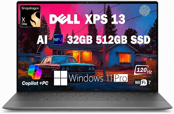 Dell XPS 13 Laptop, Snapdragon X Elite, 32GB LPDDR5X, 512GB SSD
