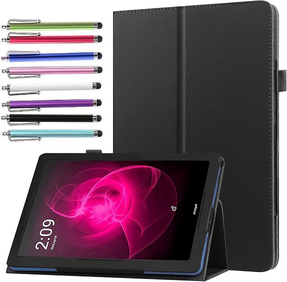 Case for Nokia T21 Tablet (10.4 inch) 2022 / Nokia T20 Tablet (10.4 inch) 2021 - Slim Lightweight Folio Stand Cover PU Leather Case Cover + 1 Stylus (Black)