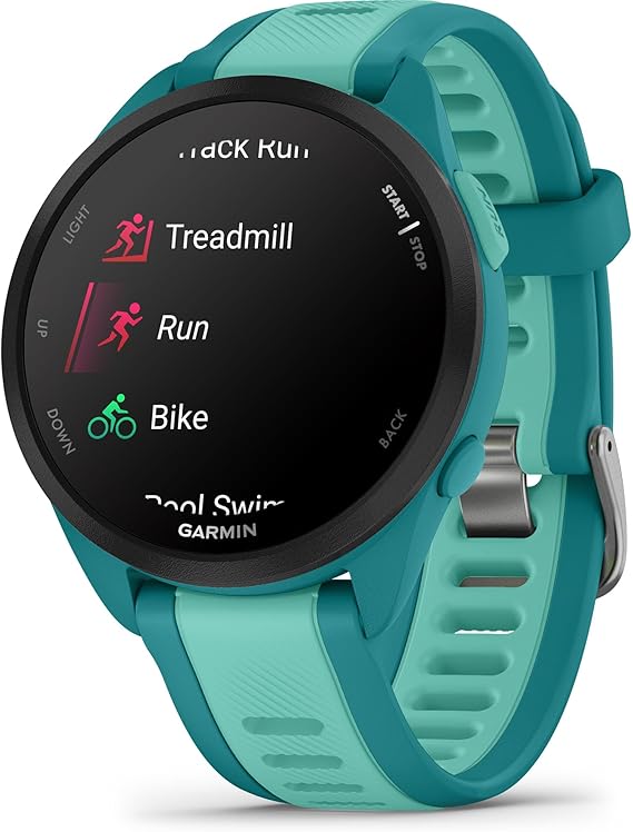 Garmin Forerunner 165 Music, Running Smartwatch, 43mm, Turquoise | Music On Your Wrist, Essential Training & Recovery Features, Built-In GPS for Distance, Pace & Speed, Garmin Coach