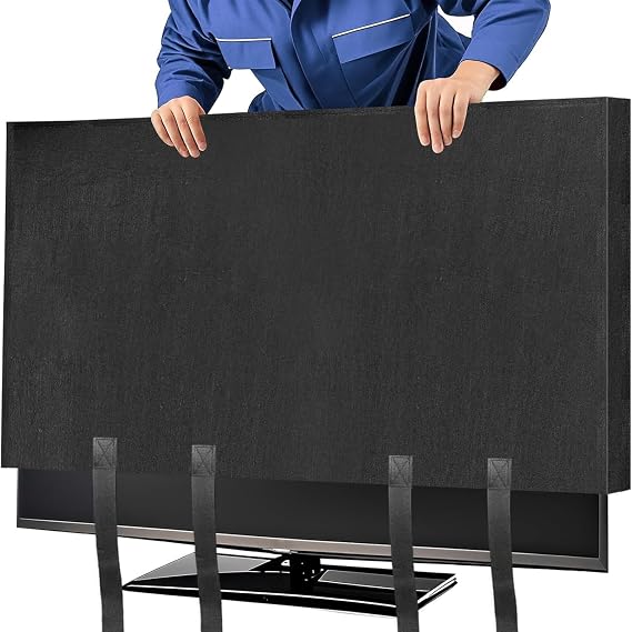 65 Inch TV Moving Box with Adjustable Straps – Full Protection Felt Dust & Scratch Protector for 60-65 Inch Flat Screen TVs