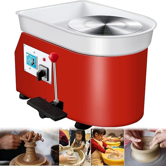 Pottery Ceramic Clay Work Forming Machine, 25CM Pottery Wheel Forming Machine 350W Electric DIY Clay Tool for Ceramic Work Art Craft,Manualcontrol