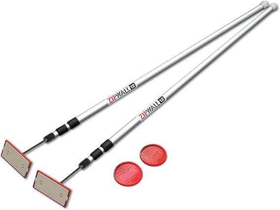 ZipWall SLP2 12' Spring-Loaded Poles for Dust Barriers - 2-per Package