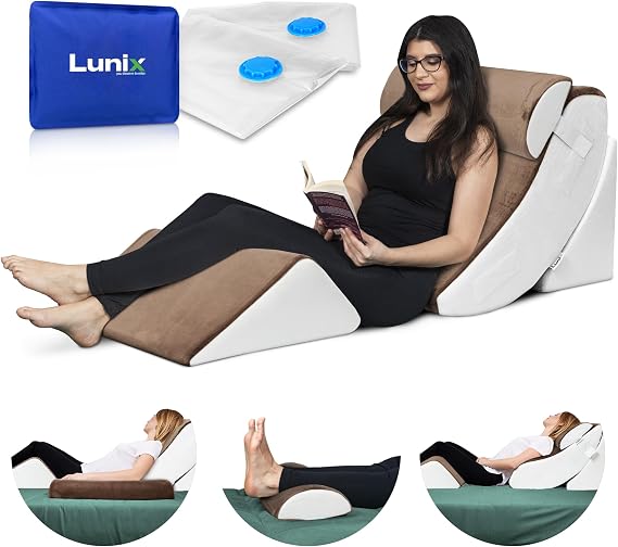 Lunix LX5 FSA Orthopedic Bed Wedge Pillow Set for Post Surgery Recovery