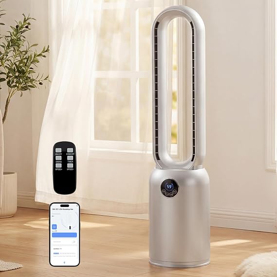 36" Bladeless Tower Fan for Bedroom, Standing Fans with Remote