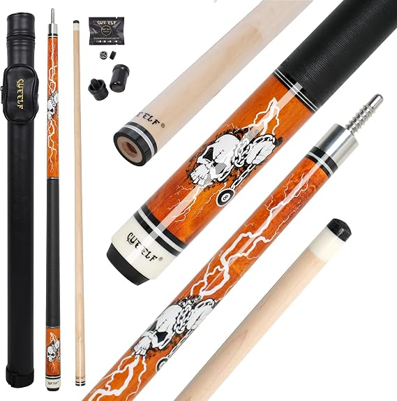 CUEELF Pool Cue Stick 100% Canadian Maple Wood Pool Cue 13mm Tip Billiard cue Stick 19.5-21oz Pool Sticks Suitable for Bars,Club,Pool Table Sports