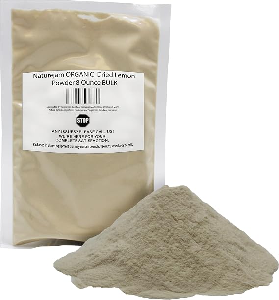 Naturejam Organic Dried Lemon Powder 8 Ounce Bulk-Premium Culinary Grade for Juices, Smoothies & Dessert Making