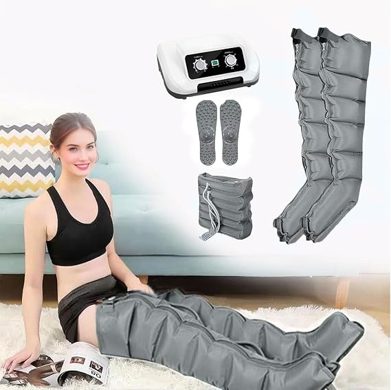 Air Compression Leg Massager︱Electric Air Compression Massager︱ 6 Cavity Lymphatic Drainage Massager︱ Pressotherapy Boots For Waist Leg Lymphedema Circulation Swelling Relax Pain Relief (Optiona