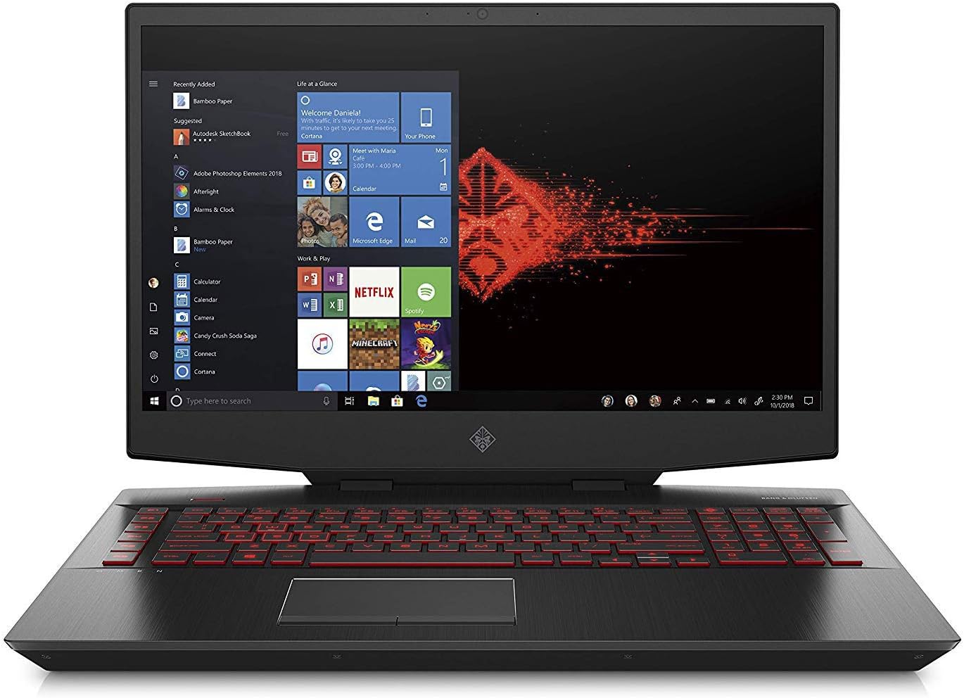 OMEN by HP 2019 17-Inch Gaming Laptop, Intel i7-9750H Processor, NVIDIA RTX 2070 8 GB, 16 GB RAM, 256 GB SSD & 1 TB HDD, VR Ready, Windows 10 Home 17-cb0040nr, Black