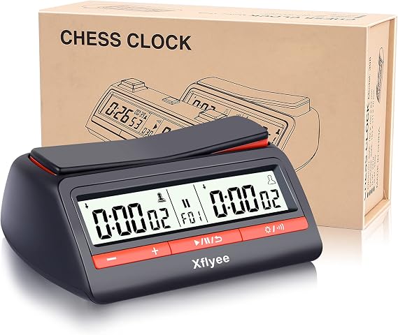 [2023 New] Xflyee Chess Clock - Digital Chess Timer, Available for Portable Timer for Board Games and Chess with Bonus and Delayed Countdown Function