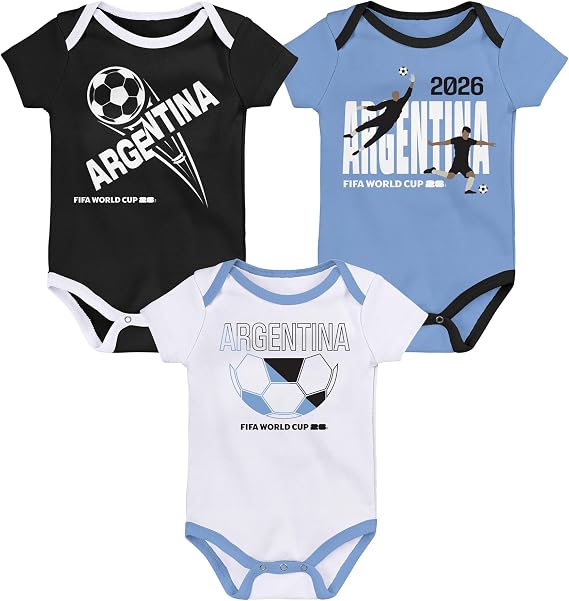 Outerstuff FIFA World Cup 2026 Infant and Toddler 3 Pack Country Onsie