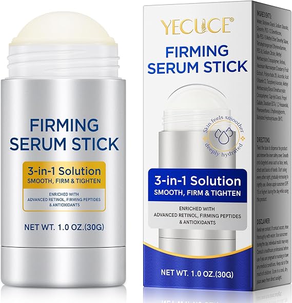 3 in 1 Retinol Firming Serum Stick 30g | Anti-Aging & Lifting for Face, Neck, Décolletage & Hands | Face Serum, Brighten Skin Tone, Moisturize and Hydrate
