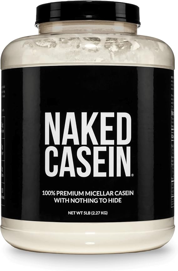 NAKED Casein - 5Lb Micellar Casein Protein Powder - Bulk, Zero Carb, NSF Certified, GMO-Free, Gluten Free, Soy Free, Preservative Free - Stimulate Muscle Growth - Enhance Recovery - 76 Servings