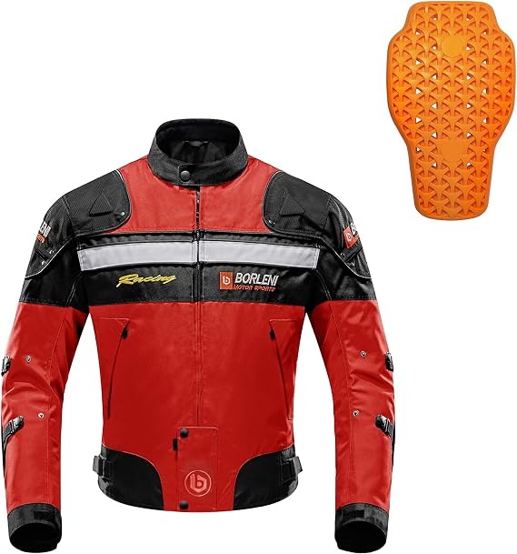 BORLENI Motorcycle Jacket for Men with Armor Riding Jacket CE Approved
