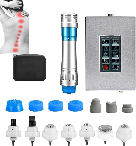 Focused Shock Wave Therapy Device, Portable Electric Shock Wave Therapy Device with 7 Treatment Heads, Intensity: 60-200MJ/frequency: 1-16hz/intelligent Intensity Adjustment, for The Body